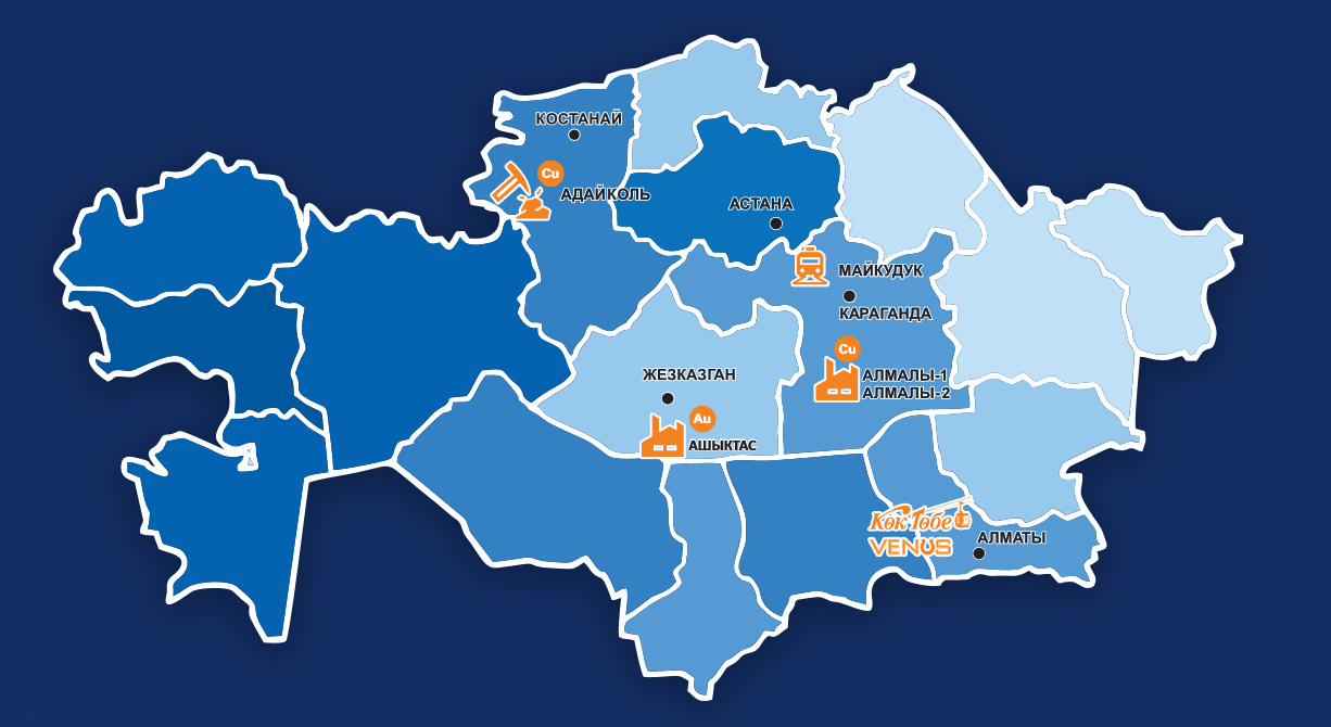 Map of Kazakhstan operations